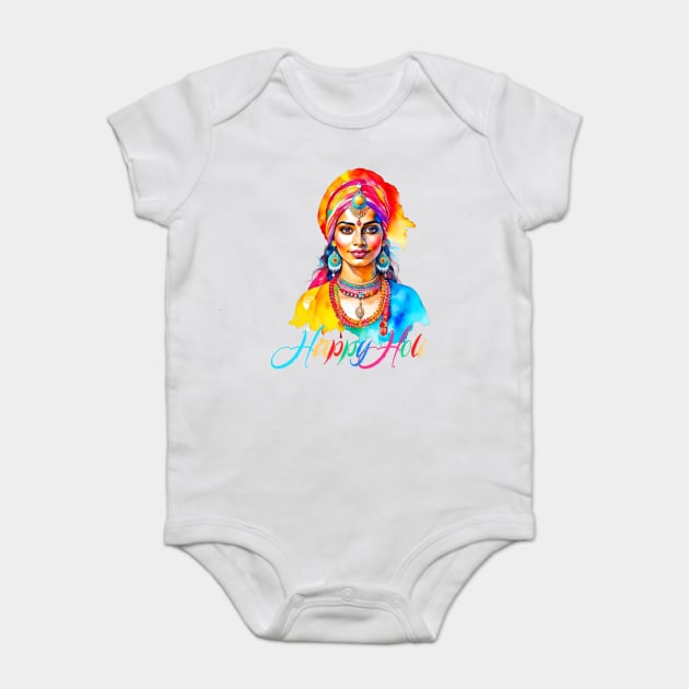 Happy Holi Woman Baby Bodysuit by HolidayBug